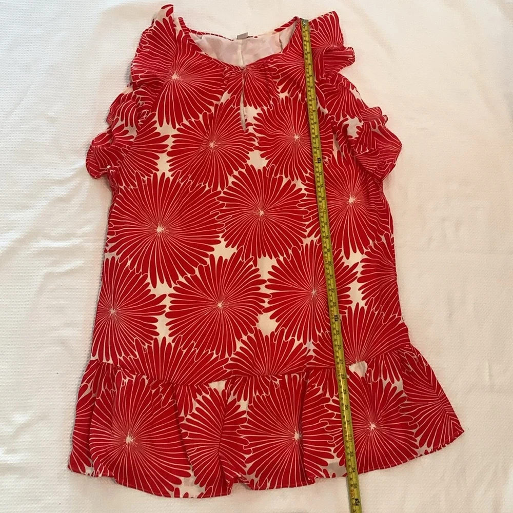 J Crew floral flutter lined dress size M